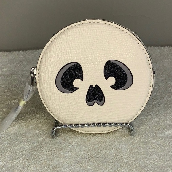NWT Coach Coin Case with Halloween Skull (4" x 4") SOLD OUT - Picture 1 of 7